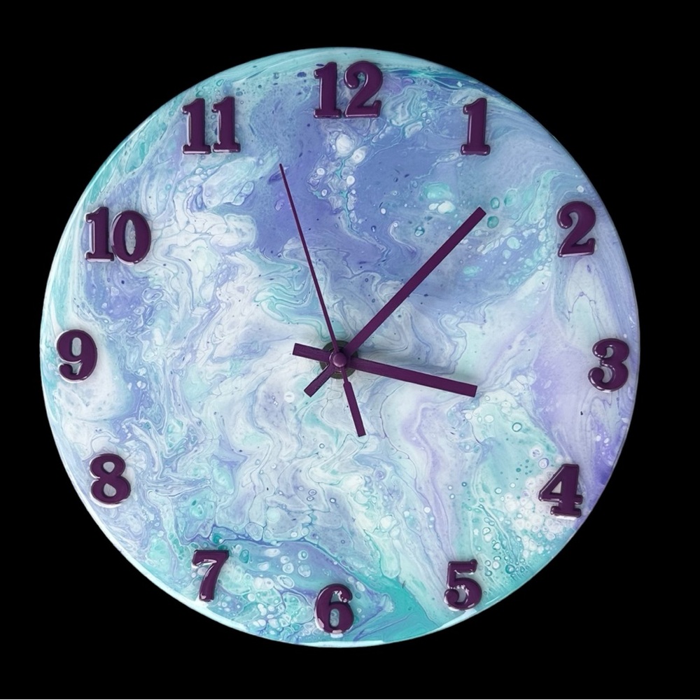 Dreamy Blue and Purple Wall Clock